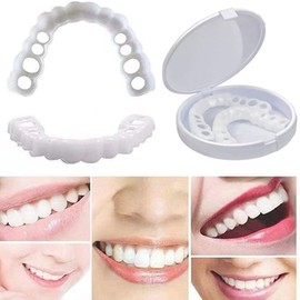 2 Pairs Cosmetic Veneers Teeth Temporary Teeth Braces Smile Teeth Smile Dentures Veneer Fake White Teeth for Men and Women for a Confident Smile ﻿