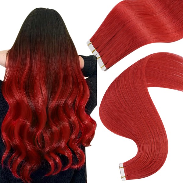 Easyouth Tape in Extensions Human Hair Red Hair Extensions Tape