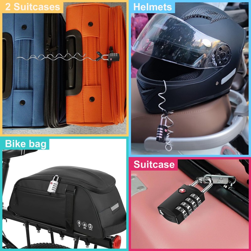 ZHEGE Luggage Lock, TSA Approved Travel Lock, 4 Digit Combination