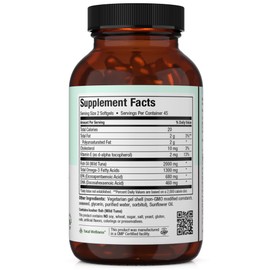 Maxi Health Omega 3 Supplement - Omega-3 Fish Oil Concentrate - Higher Potency Source of EPA/DHA Fatty Acids - Heart, Brain & Joint Health - Kosher Certified Wild Caught Fish - 90 Vegetarian Softgels