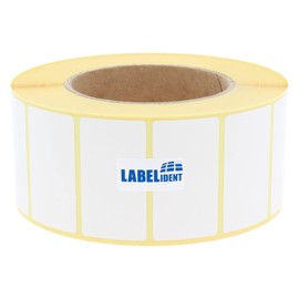 Labelident Thermo-Eco Paper - 55 x 30 mm - 2,000 BPA-Free Thermal Direct Labels on 3 Inch (76.2 mm) Roll for Standard and Industrial Printers, Removable