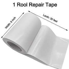 White Repair Tape - 6" x 30 feet Tent RV Awning Repair Tape Strong Adhesive Waterproof Tape Tarp Repair kit for Indoor/Outdoor Use, RV, Boat Etc.