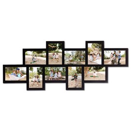 J.M.Deco Irregular College Picture Frame 10 Opening for Wall Decor, 4x6 Picture Frame Collage for Home Decoration Gifts, Collage Wall Hanging Photo Frames for 6x4 Photo, Black