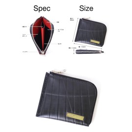 SEAL PS-163 L-Shaped Zipper Wallet, Men's, Compact, Mini Wallet, Coin Purse, Waterproof, Made in Japan, black