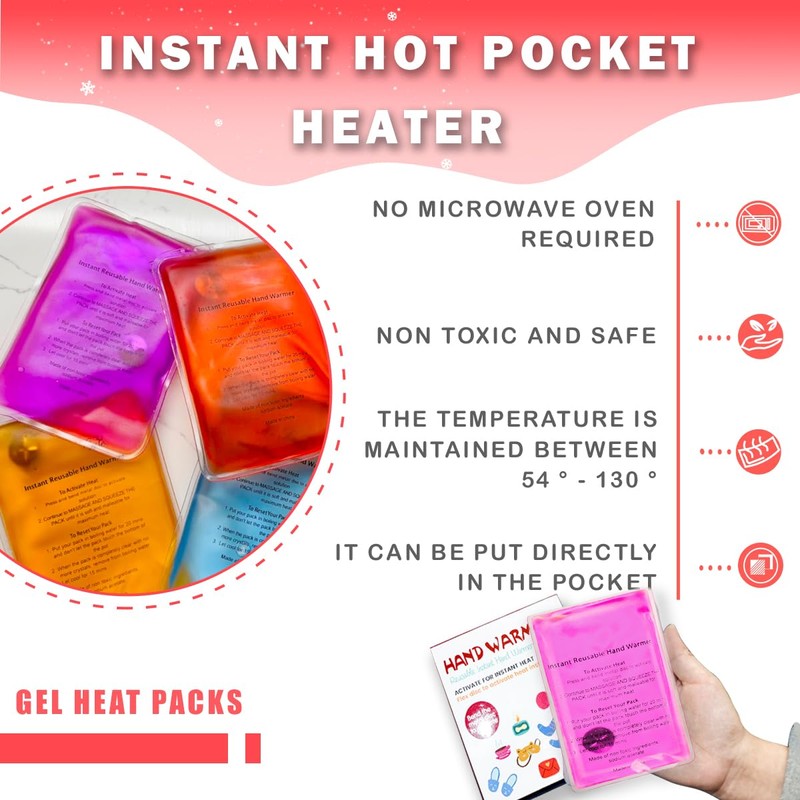Reusable Snap Heat Pack, Hand Warmers Boil Click Heat Pocket
