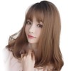 Nauhiya Women's Wig, Loose and Fluffy Bangs Small Face Handmade