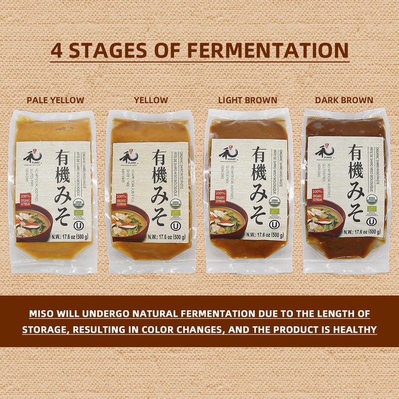 YUHO Organic Shiro Miso Paste, No GMO, NON-MSG, Japanese Style
