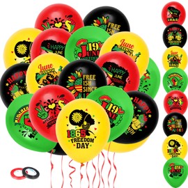HOWAF 40Pcs Happy Juneteenth Party Balloons,African Afro American Freedom Day Party Supplies Latex Balloons for Black History Month Party Decorations,Juneteenth Party Independence Day Balloons