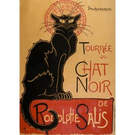 Wallbuddy Le Chat Noir Poster by Théophile Alexandre Steinlen Black Cat Poster Iconic Graphic Design Poster French Art French Posters Living Room Art (11 x 14)