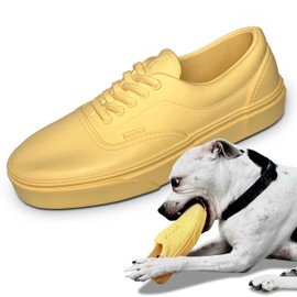 Chew Drip Shoe Dog Toy – Dog Toys for Aggressive Chewers – Realistic Sneaker Shoe Dog Chew Toy – Heavy-Duty Dog Toy – Tough Dog Toy for Small, Medium, Large Dogs – Dandelion Yellow Chicken