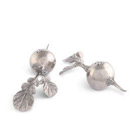 Vagabond House Pewter Metal Radish Salt and Pepper Shaker Set 6.25" Long