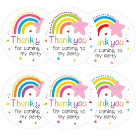 Anwyll Thank You for Coming Stickers,60Pcs 2Inch Rainbow Thank You for Coming to My Party Stickers,Self-Adhesive Thank You Labels Stickers for Kids Adults,Cute Stickers for Birthday Wedding Favors