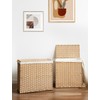 StorageWorks 110L Wicker Laundry Hamper with Lid, 2 Section Wicker
