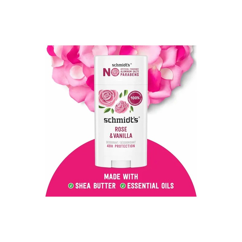 Desodorante Natural Unisex Aroma Rosa Y Vainilla 2 Pz