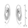 AeraVida Sterling Silver Spiral Slide Hoop Earrings with Nature-Inspired Feather