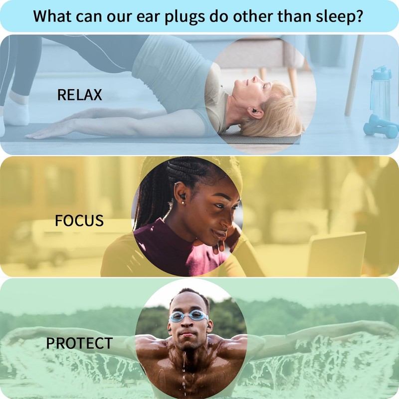 Earplugs for Sleeping,5 Pairs Noise Cancelling Silicone Earplugs for Sleeping