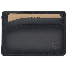 VISCONTI Montpellier Collection Luc Leather Card Holder RFID Blocking MT86 Burnished Smoke Grey