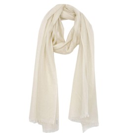 Bovari Women's Cashmere Scarf - 100% Cashmere - Extra Light / Soft - Premium Cashmere - Extra Thin Scarf / Summer Scarf - 200 x 70 cm, Light beige / birch