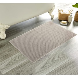 Olivia Rocco LUXE Bath Mat Washable Bathroom Mat Extra Water Absorption Quick-drying 850 GSM Bath Toilet Mats Super Soft Egyptian Cotton Rugs 50x80 cm (Mink)