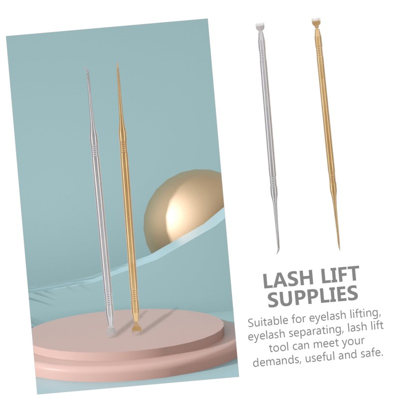 WOONEKY 2pcs Stainless Steel Eyelash Lifting Rods Comb for Lash