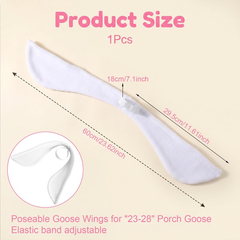 Poseable Goose Wings, Porch Goose Arms for 23''-28" Porch Gooses