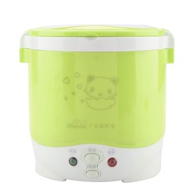 Fdit Rice Cooker, 12V 100W 1L Electric Portable Multifunctional Rice Cooker Suitable for Car Food Steamer (Green)