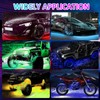 YUGUANG 4Pcs Underglow Kit for Car, APP Control Multicolor Car
