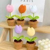 Lutoku Cute Knitted Flower Plant, Kawaii Handmade Crochet Flowers,Small Potted