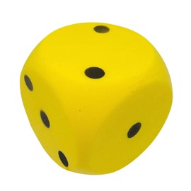 alldoro 63106 Foam Dice in Yellow, 15 x 15 cm, 149 g, Extra Soft for Kids, Indoor and Outdoor