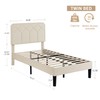 VECELO Twin Size Bed Frame Premium Leather Upholstered Platform with