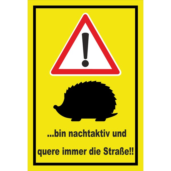 Melis-Folienwerkstatt Sign hedgehog queren die Straße - 30 x 20