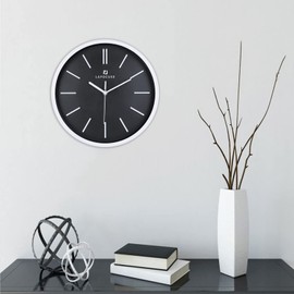 Lafocuse Minimalist Black Wall Clock Silent 3D Simple Lines Wall Clock Modern No Numbers No Ticking Decoration for Living Room Bedroom Kitchen 30 cm