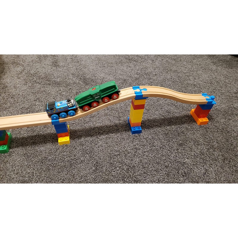 SpeedFreakCNC 5pc Duplo Bricks to Brio Compatible Wooden Train Track