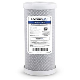 Hydronix CB-45-1005 Whole House or Commercial NSF Coconut Activated Carbon Block Water Filter, 4.5" x 10" - 5 Micron