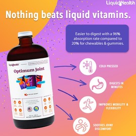 LIQUIDHEALTH Optimum Joint Glucosamine Chondroitin Supplement & Daily Multi Mineral Liquid Multivitamin Bundle for Men & Women - Sea Trace Minerals, Bone & Joint Health, Immune Support, Vegan, Non-GMO
