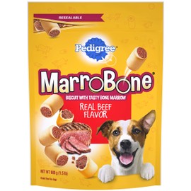 PEDIGREE MARROBONE Dog Treats Real Beef Flavor Crunchy Dog Biscuit, 24 oz. (Pack of 8)