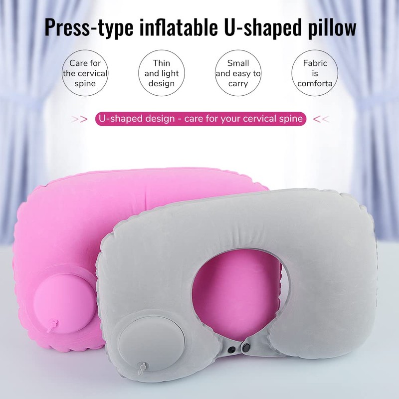 XiXiRan Inflatable Travel Pillow, Portable Comfortable Neck Pillow, Quick Inflation,