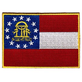 Parche bordado de la bandera del estado de Georgia, emblema GA para planchar