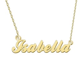 GR35Z9 Isabella Name Necklace for Women Gold Nameplated Pendant Stainless Steel Jewelry