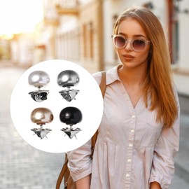 VALICLUD Women's Shirt Brooch Buttons Pearl Cover Up Button Pin Safety Brooch Buttons Metal Tie Tacks Pin for Clothing Dress Supplies 20 Pieces, Metal