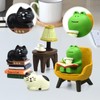 RAQWI Cute Mini Frog and Cat Figurine for Office, Home
