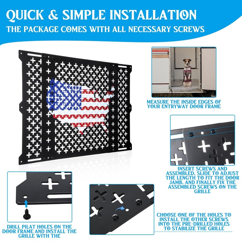 Gisafai 20 Inch High Adjustable RV Door Screen Protector Adjusts