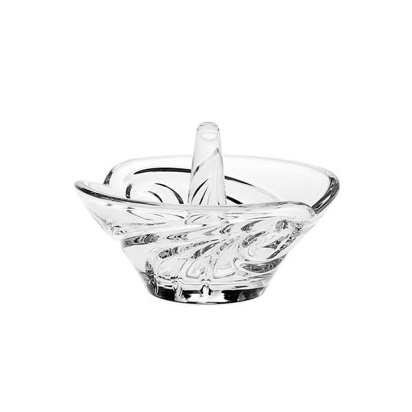 Barski Glass Ring Holder - Designed Crystal - Swirl Design