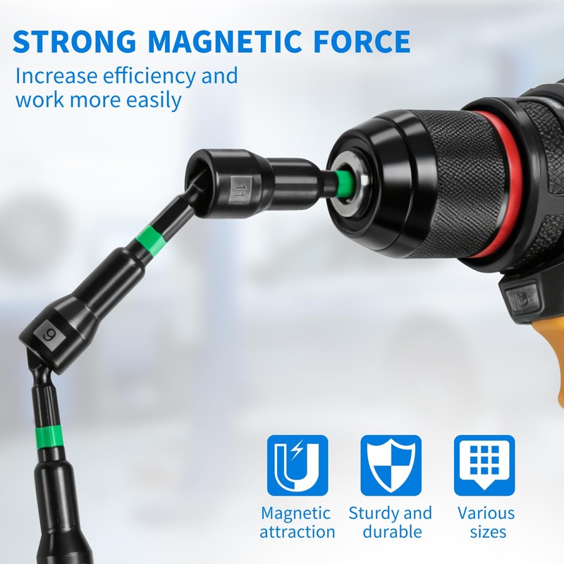 WIXOLBOR 74PC Magnetic Nut Driver Set, Metric/SAE for Impact Drivers