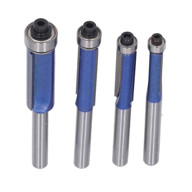 4 Pcs Flush Trim Router Bit 1/4 Shank Tungsten Steel