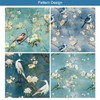 24 Sheets Blue Floral Birds Pattern Paper, 6" x 6"