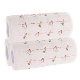 OHPHCALL 3Rolls Disposable Oil-Absorbing Kitchen Wipe Paper Stylish Cleaning Towel with Chic Patterns for Cleaning Tasks