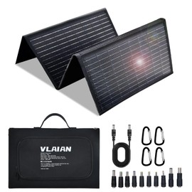 VLAIAN 60W Portable Solar Panel,60 Watt Foldable Solar Panels Chargers with QC3.0 USB-A USB-C DC5521,IP67 Waterproof Power Emergency for Small Power Station Camping Hiking Outdoor Activities
