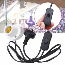 AIMALL E27 300W Ceramic Heat Lamp Light Holder Socket with 1.5M Switch Cord, UV UVB Infrared Reptile Basking Lamp Clip for Tortoises, Lizards, Frogs, and Reptile Pets