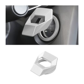 CGEAMDY Car Ignition Button Cover, Start Stop Button Cover, Car Start Button Decoration Ring, Suitable for a Wide Range of Vehicles on the Market (Silver)